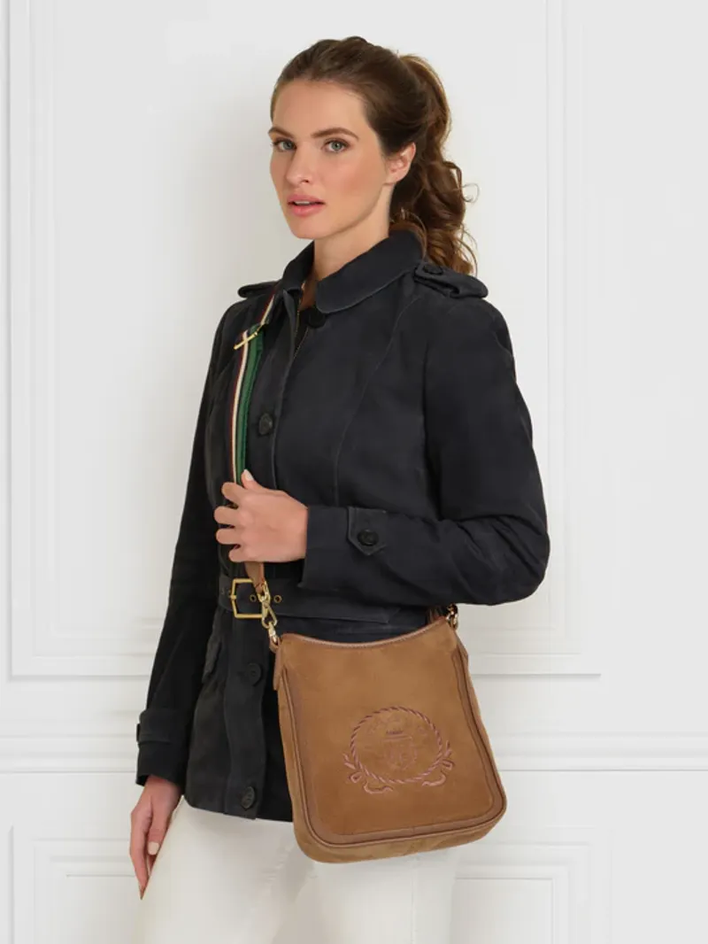 Fairfax and Favor Richmond Messenger Bag Tan Suede-3