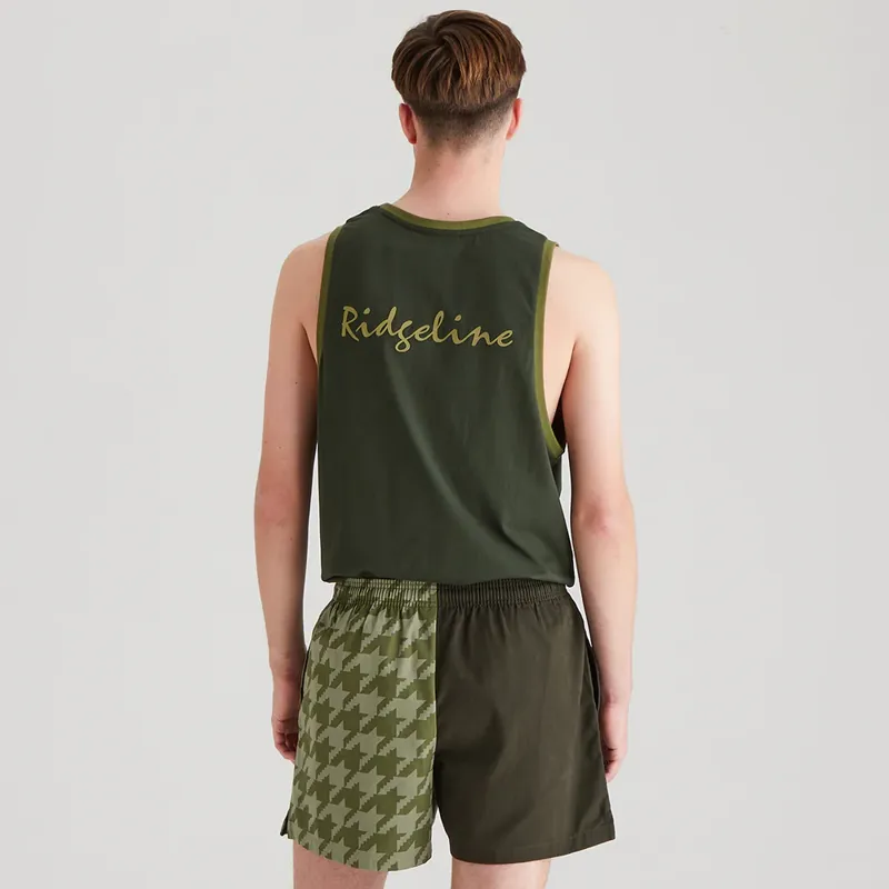 Ridgeline Backslider Men's Shorts in Deep Forest Print-4
