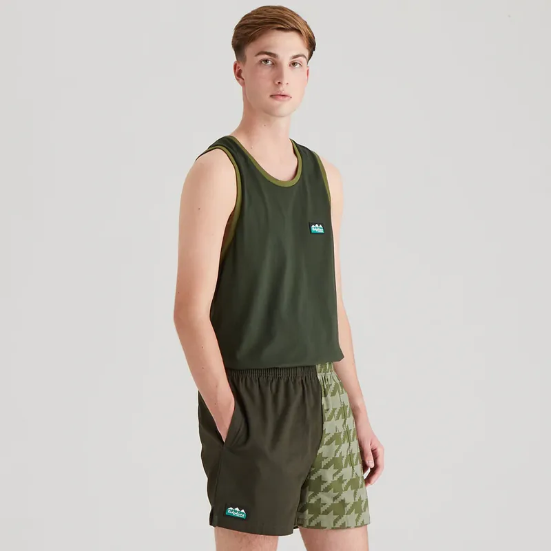 Ridgeline Backslider Men's Shorts in Deep Forest Print-7