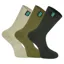 Ridgeline Cotton Work Socks Mid Length Pack of 3 in Olive Multi