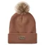 Ridgeline Heritage Fine Knit Bobble Hat in Nutmeg