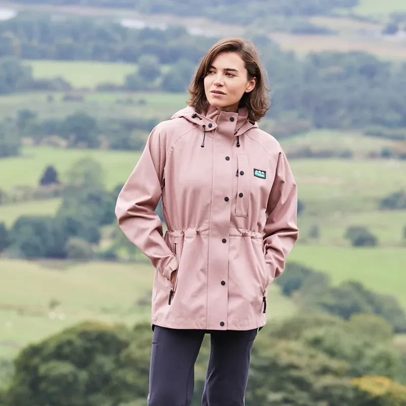 Ridgeline Womens Monsoon Light Jacket in Dusky Pink Marl-5