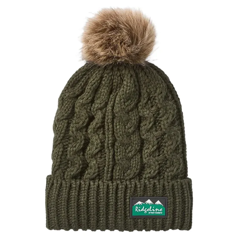 Ridgeline Nordic Fleck Bobble Hat in Deep Forest