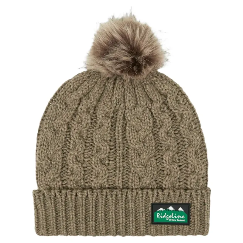 Ridgeline Nordic Fleck Bobble Hat in Teak