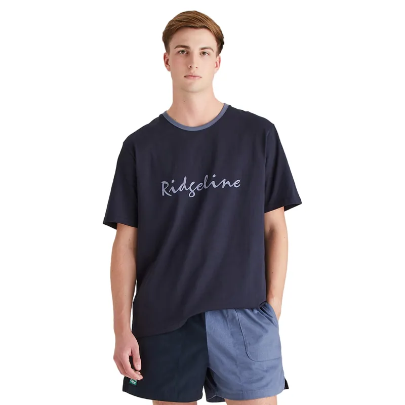 Ridgeline Signature Men's T-Shirt in Navy
