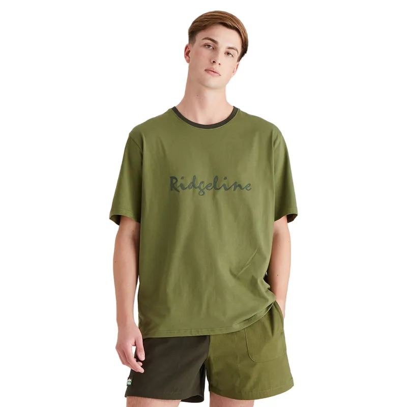 Ridgeline Signature Men's T-Shirt in Fern Green