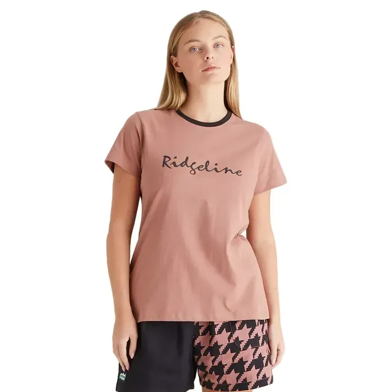 Ridgeline Signature Women's T-Shirt in Dusky Pink-1