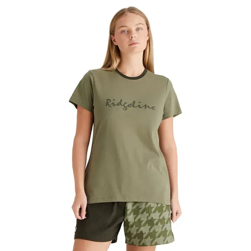 Ridgeline Signature Women's T-Shirt in Khaki Green
