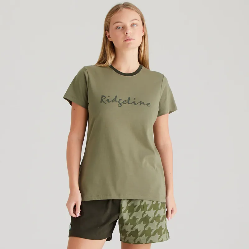 Ridgeline Signature Women's T-Shirt in Khaki Green-1