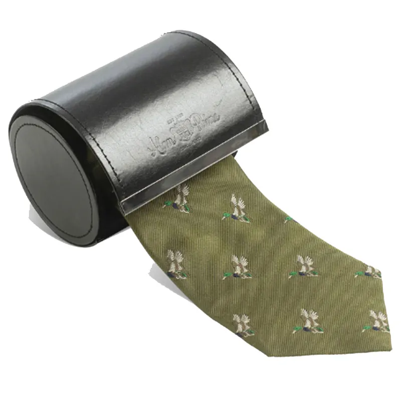 Alan Paine Ripon Silk Tie Ducks Olive