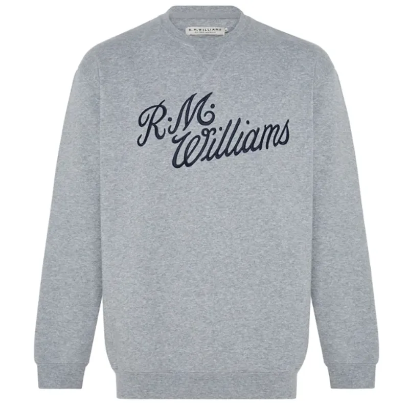 RM Williams R.M.W. Script Crew Neck Grey Navy