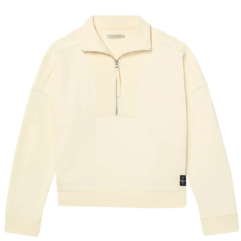 RM Williams Tambaroora Quarter Zip Sweatshirt Ecru