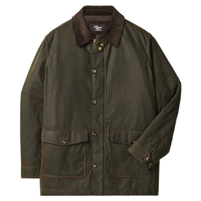RM Williams Alberton Waxed Jacket in Dark Khaki