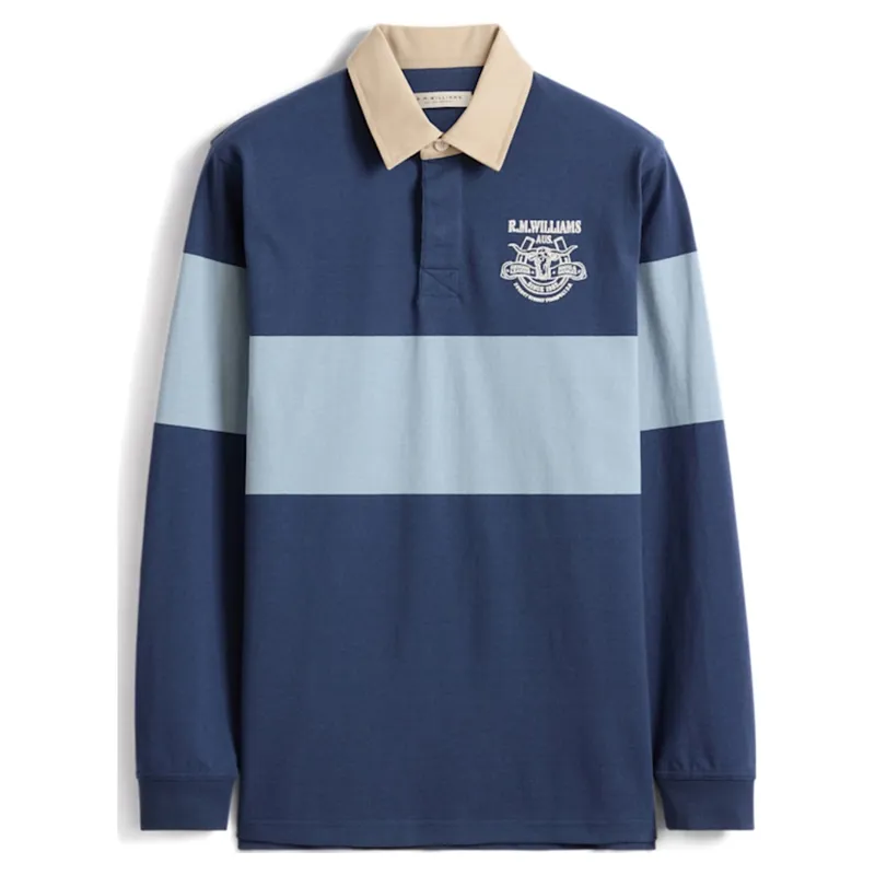 RM Williams Blyth Rugby Shirt in Worker Blue
