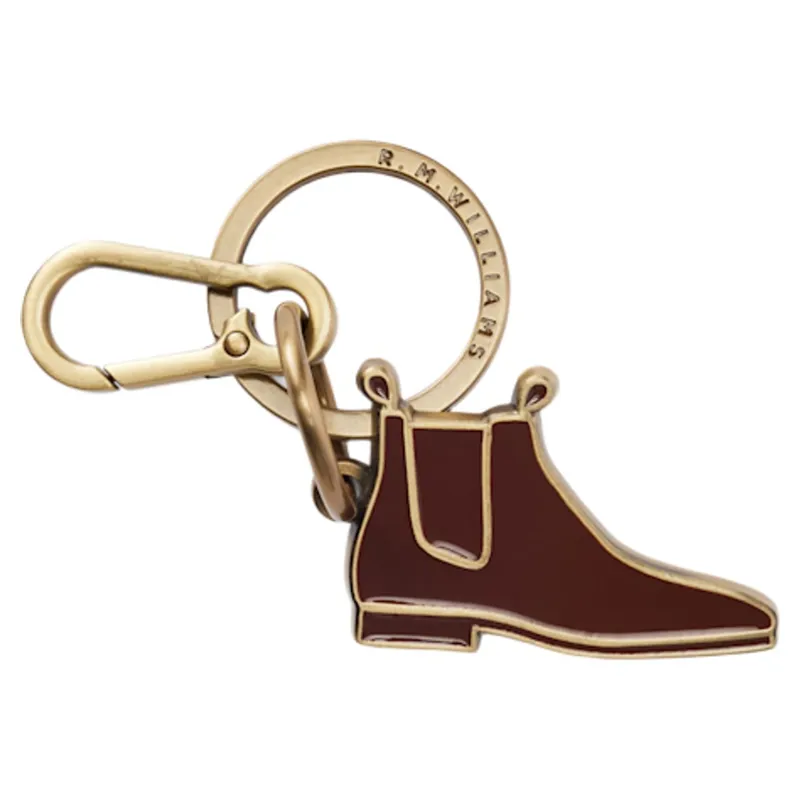 RM Williams Boot Enamel Keyring in Chestnut
