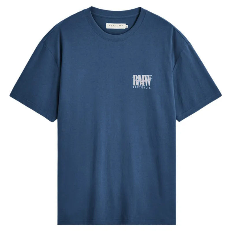 RM Williams Classic R.M.W. T-Shirt in Mid Blue