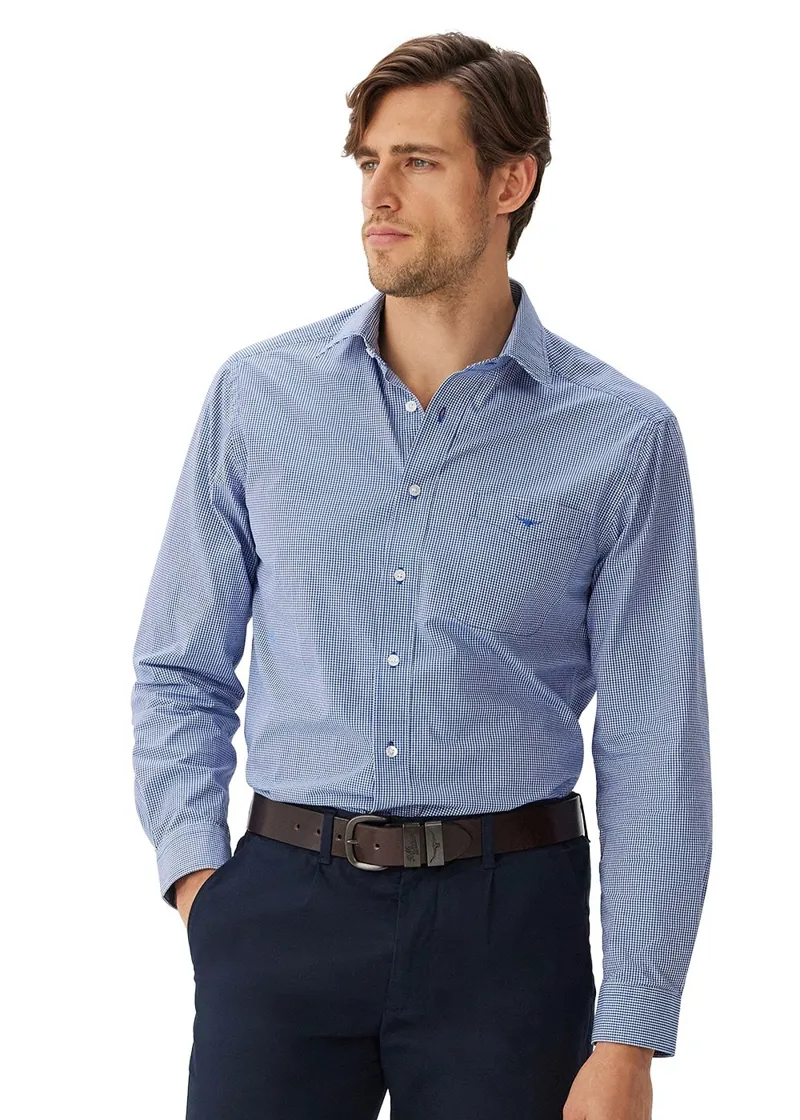 RM Williams Classic Shirt Blue Check-1