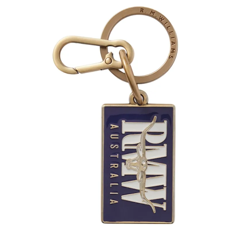 RM Williams Heritage Logo Enamel Keyring in Navy