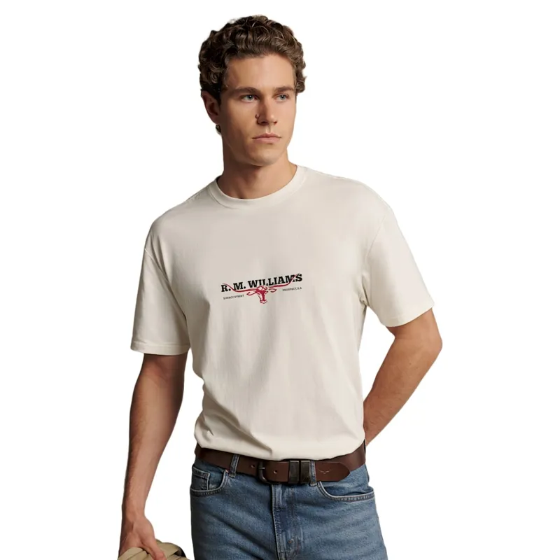 RM Williams Holt T-Shirt in Vintage White-2