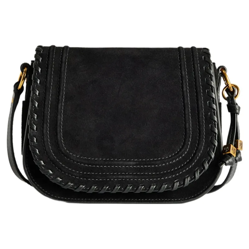 RM Williams Nomad Suede Saddle Bag in Black
