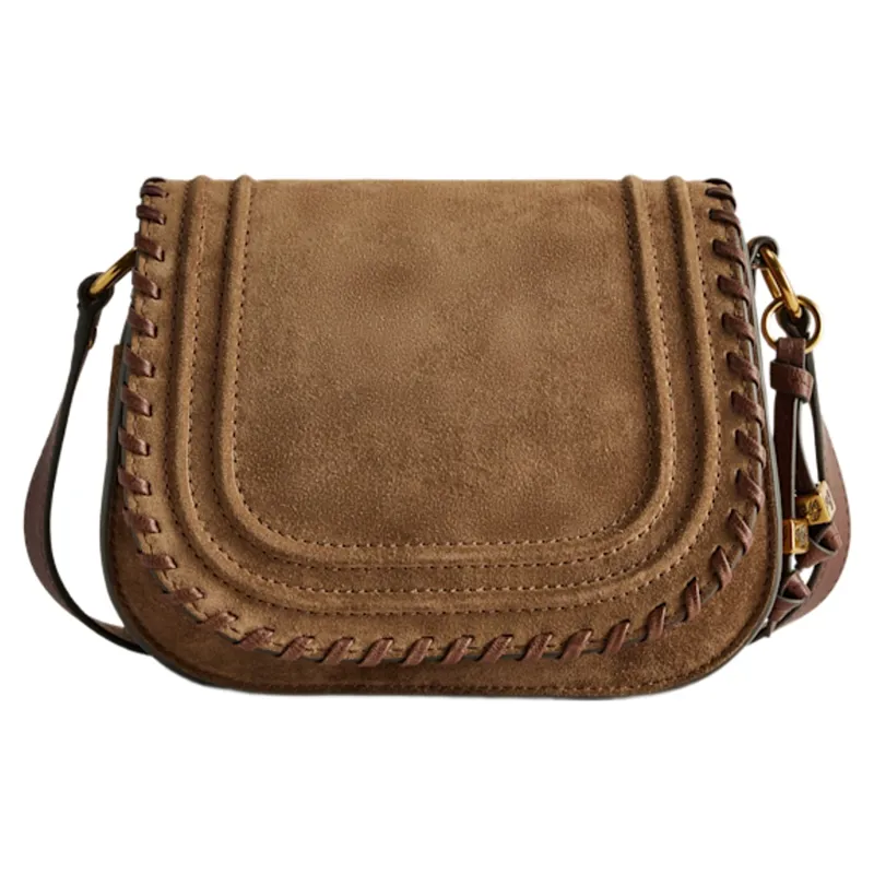 RM Williams Nomad Suede Saddle Bag in Cognac