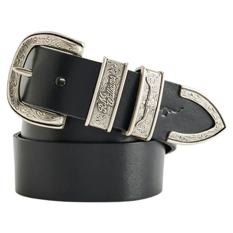 RM Williams Rope Drover Belt in Black