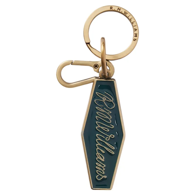 RM Williams Rope Logo Enamel Keyring in Pine
