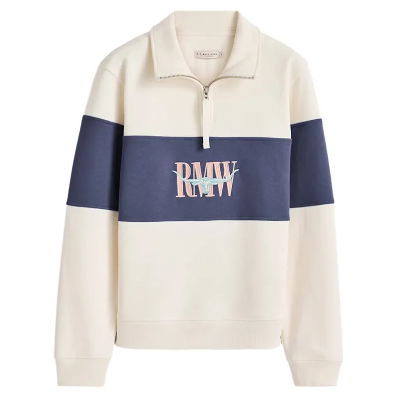 RM Williams Trickett Panel Sweatshirt in Ivory