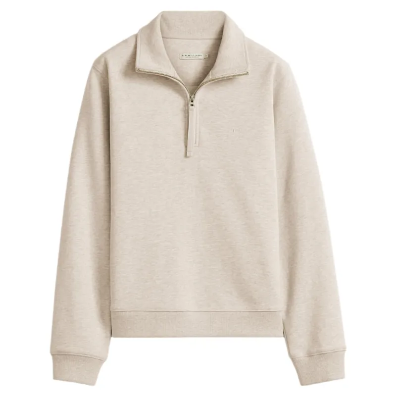 RM Williams Trickett Quarter Zip Sweatshirt in Oatmeal