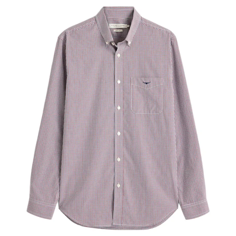 RM Williams Whyalla Poplin Check Shirt in Red