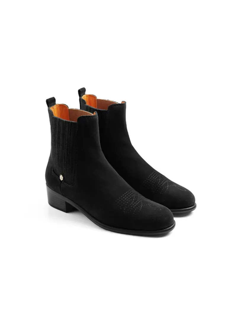Fairfax and Favor Rockingham Chelsea Boot Black Suede-1