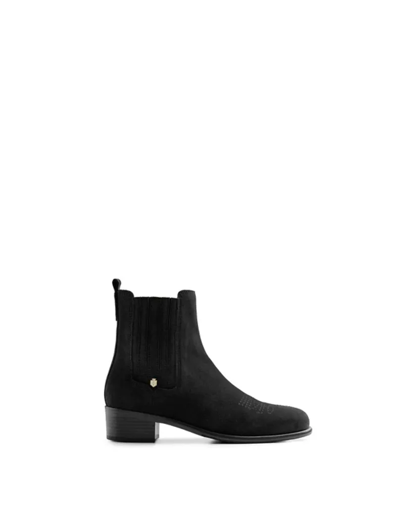 Fairfax and Favor Rockingham Chelsea Boot Black Suede-3