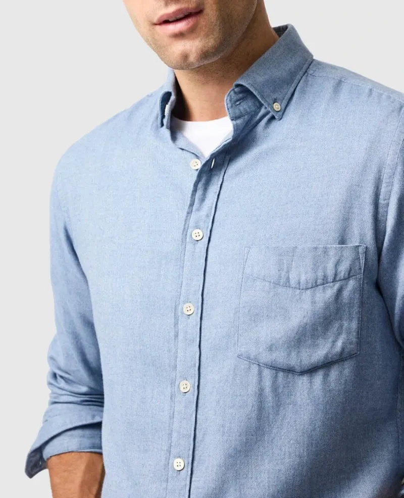 Rodd and Gunn Barrhill Long Sleeve Sports Fit Shirt in Chambray-4