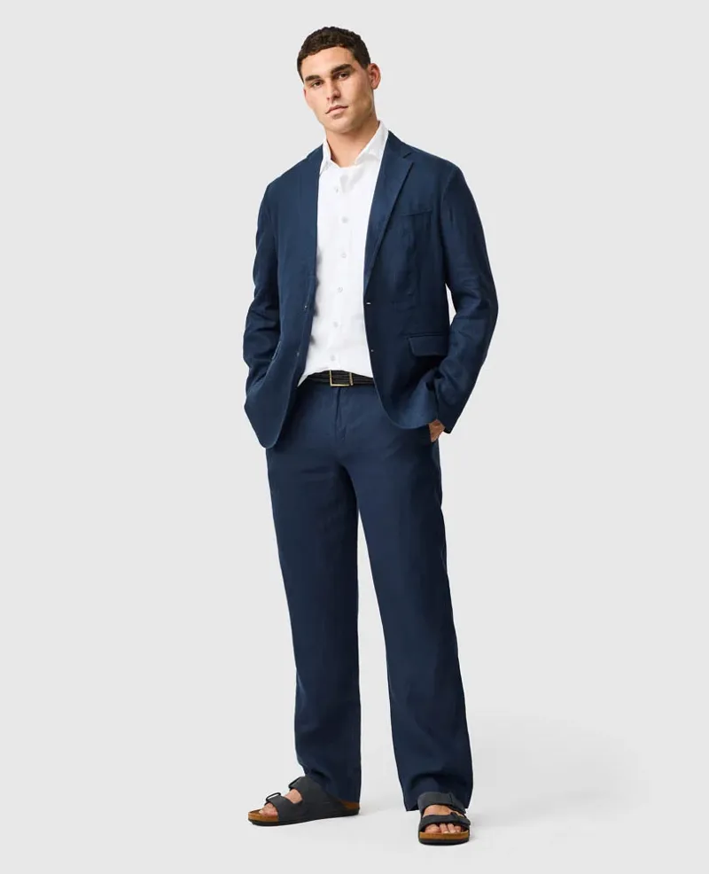 Rodd and Gunn Campbell Island Resort Linen Jacket in Navy-1