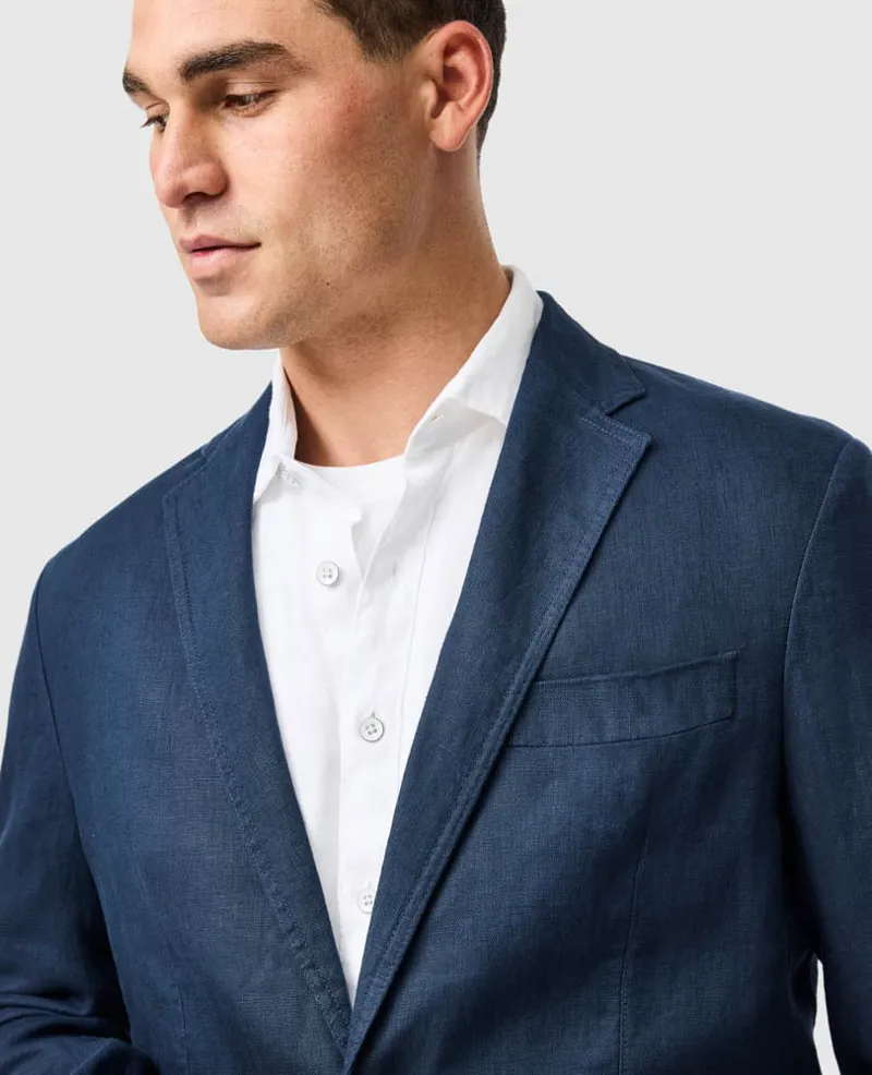 Rodd and Gunn Campbell Island Resort Linen Jacket in Navy-3