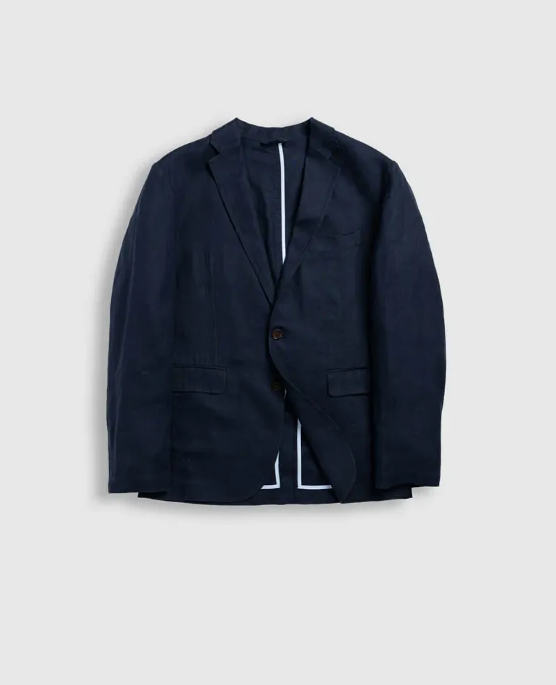 Rodd and Gunn Campbell Island Resort Linen Jacket in Navy-5