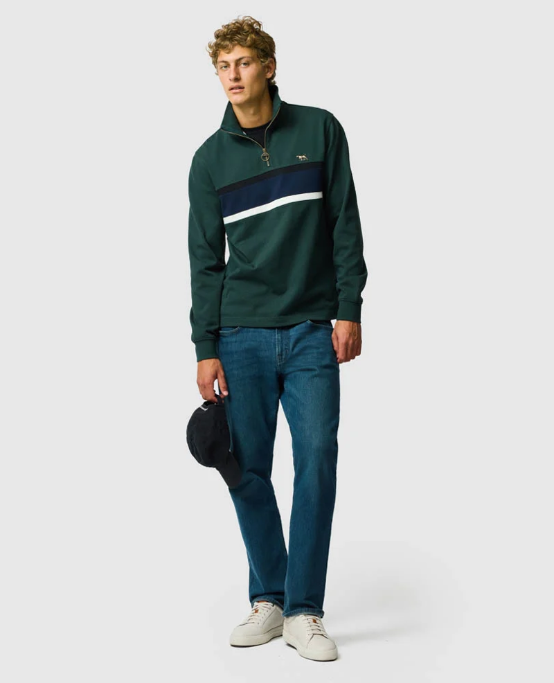 Rodd and Gunn Chesterfield Sweat in Forest-3