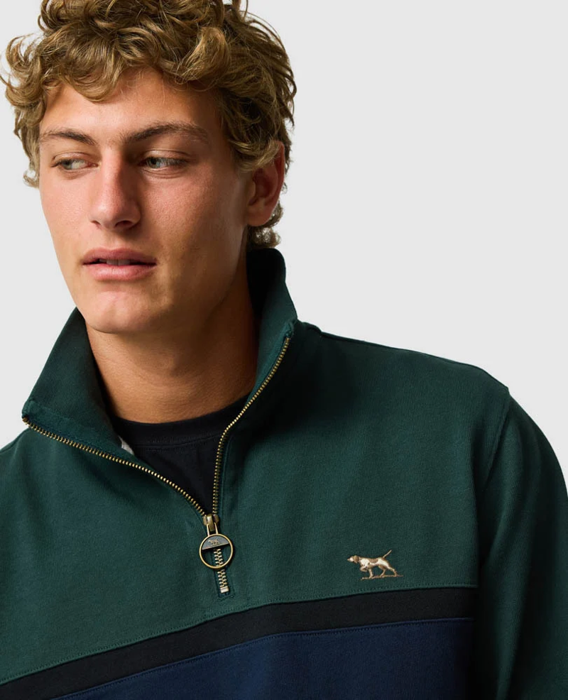 Rodd and Gunn Chesterfield Sweat in Forest-5