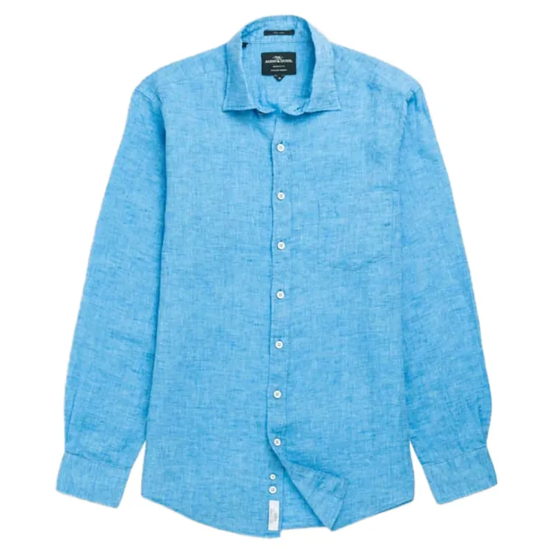 Rodd and Gunn Coromandel Sports Fit Linen Shirt in Cobalt