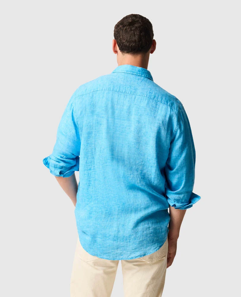 Rodd and Gunn Coromandel Sports Fit Linen Shirt in Cobalt-3