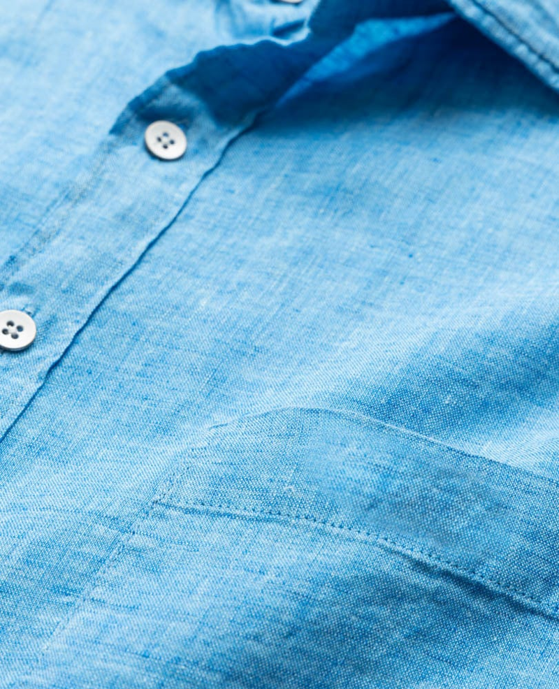 Rodd and Gunn Coromandel Sports Fit Linen Shirt in Cobalt-5