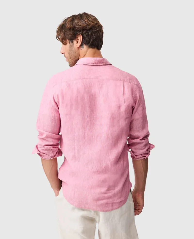 Rodd and Gunn Coromandel Sports Fit Linen Shirt in Orchid-2