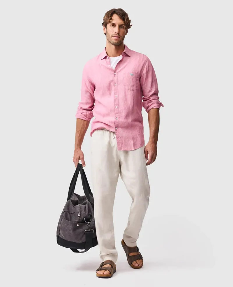 Rodd and Gunn Coromandel Sports Fit Linen Shirt in Orchid-3