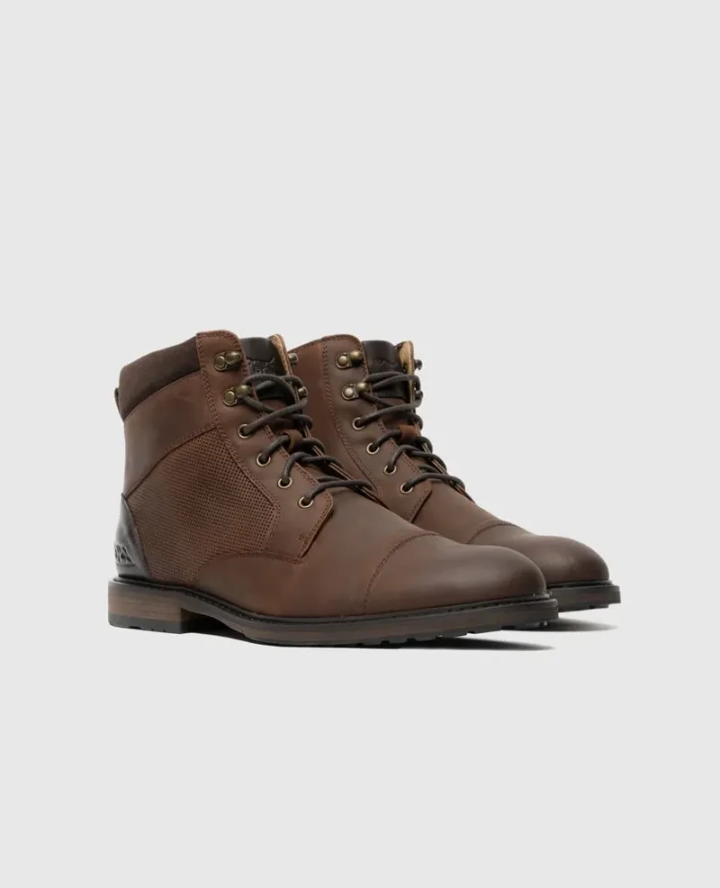 Rodd and Gunn Durham Military Boot in Redwood-2