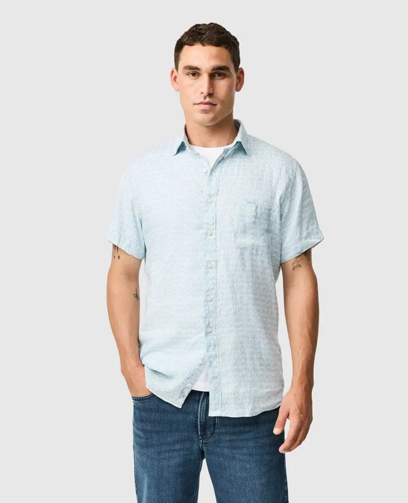 Rodd and Gunn Glenene Sports Fit Short Sleeve Shirt in Dusk-1