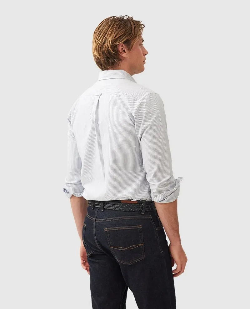 Rodd and Gunn Gunn Oxford Stripe Sports Fit Shirt in Horizon-3