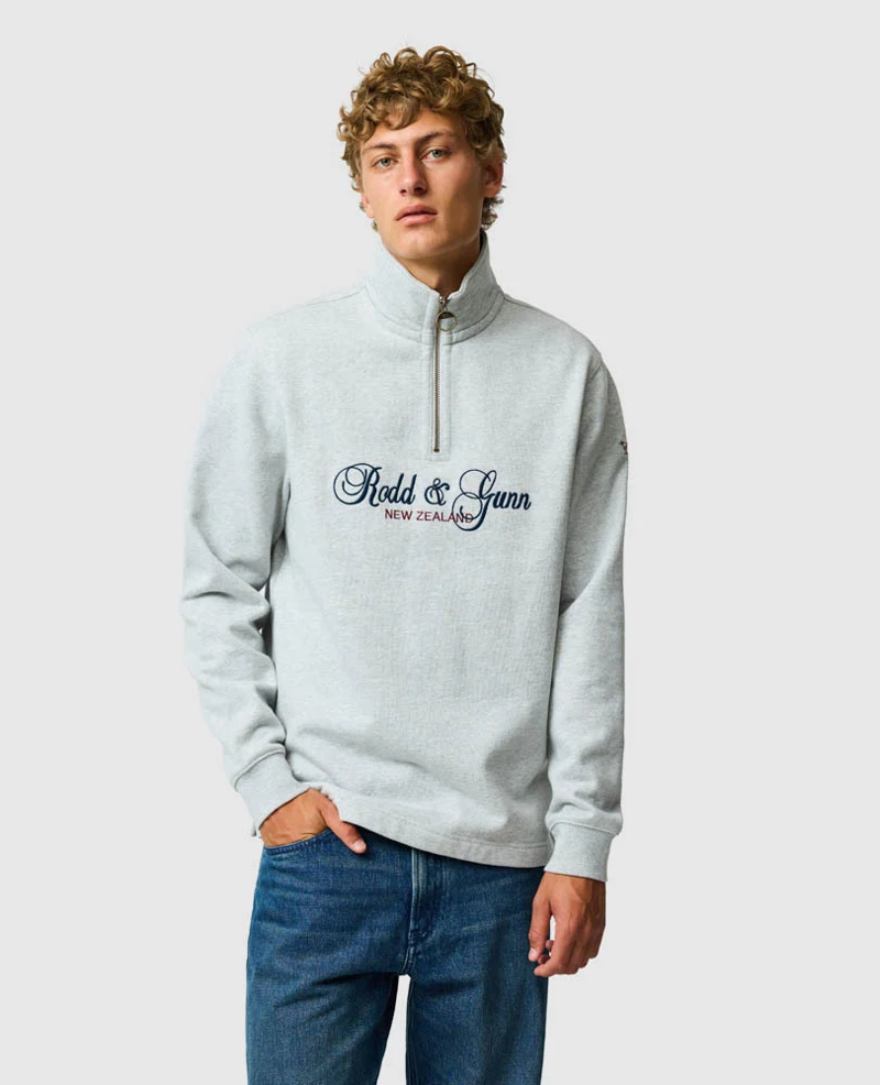 Rodd and Gunn Jubilee 1/4 Zip Sweat in Ash-1