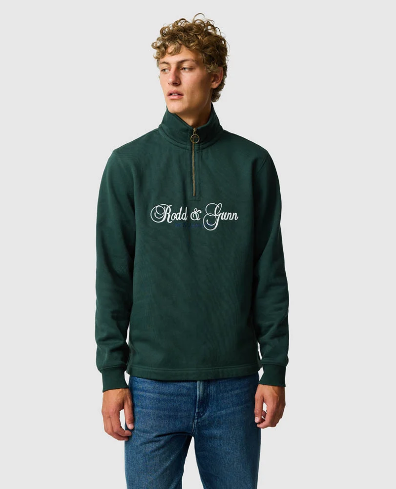 Rodd and Gunn Jubilee 1/4 Zip Sweat in Forest-1