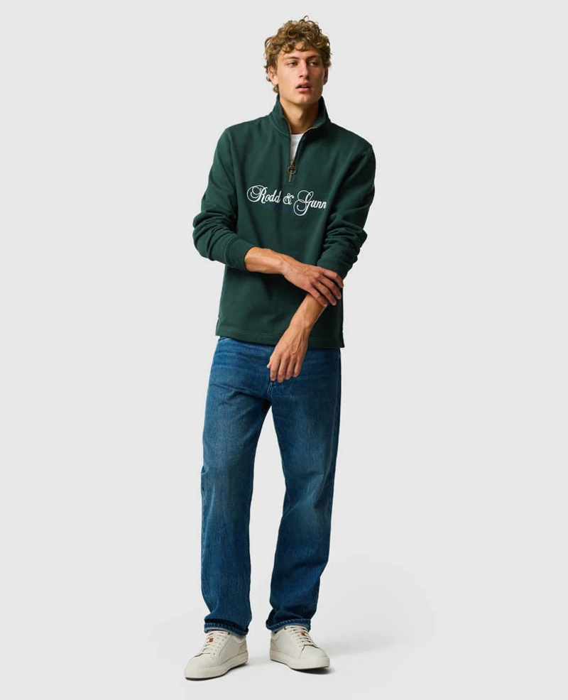 Rodd and Gunn Jubilee 1/4 Zip Sweat in Forest-3