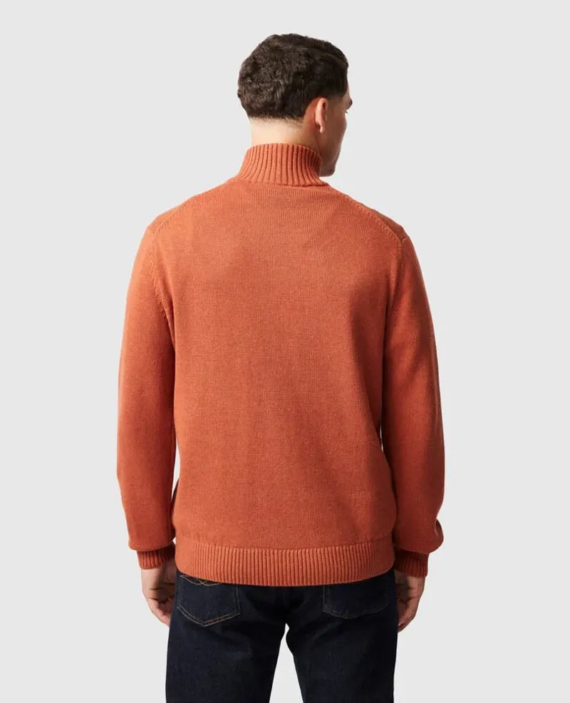 Rodd and Gunn Merrick Bay 1/4 Zip Knit in Rust-2